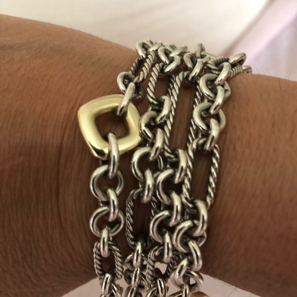 David Yurman silver and gold fígaro bracelet